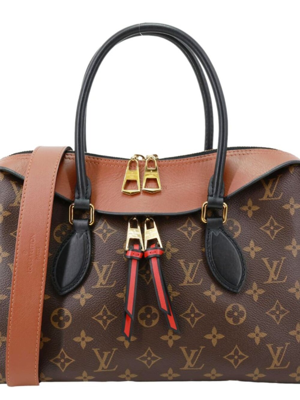 Louis Vuitton Tuileries Monogram Canvas Tote Shoulder Bag Brown